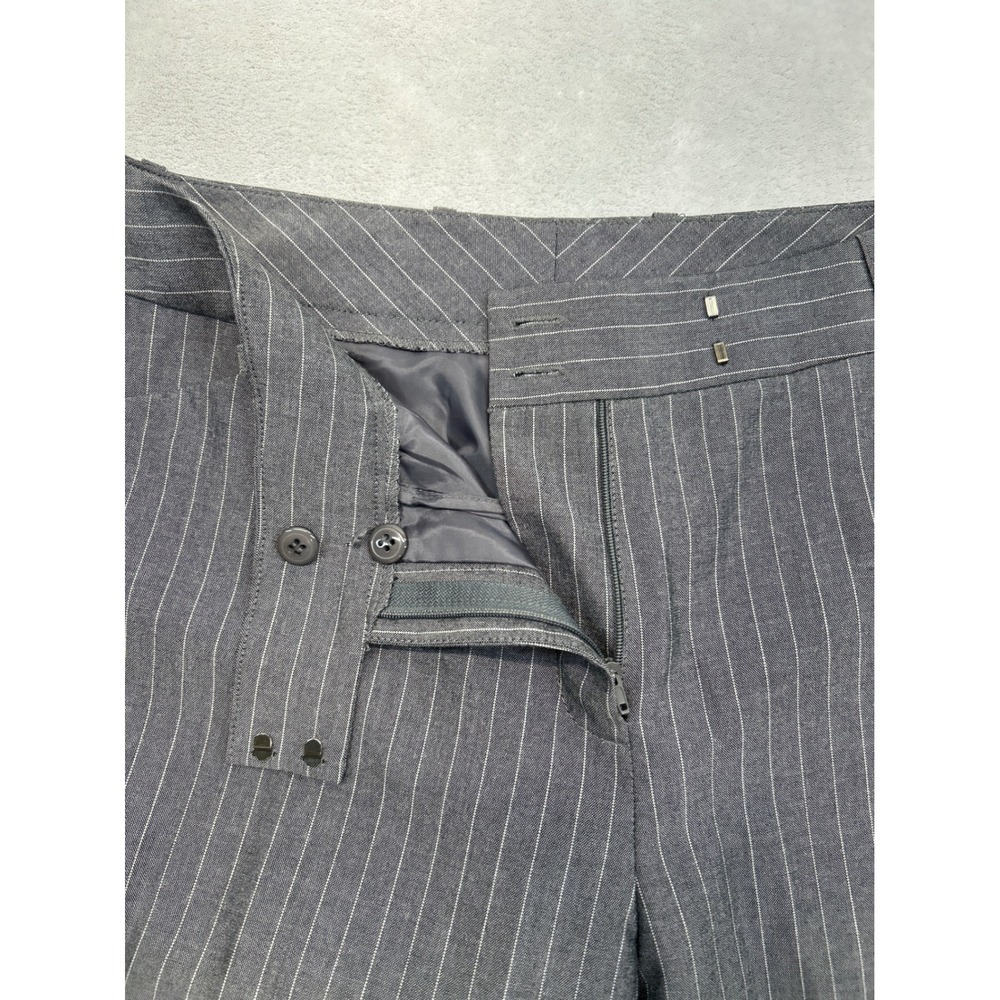 Tahari Pant Suit 8 Grey Pinstripe Arthur Levine Blazer Trousers Professional Set - Picture 13 of 14